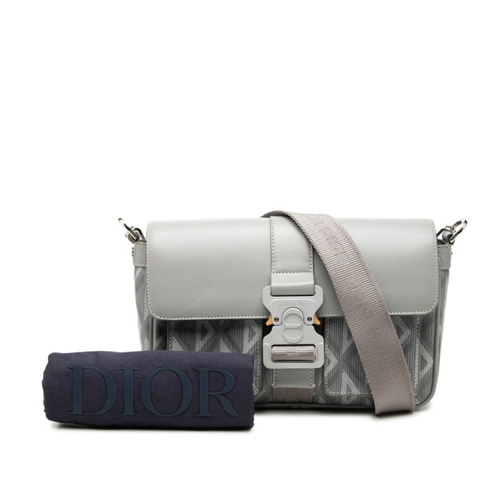 DIOR Gray Diamond Leather Shoulder Bag - Picture 7 of 7